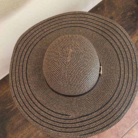 INC Elegant Striped Wide-Brim Hat - Picture 5 of 11